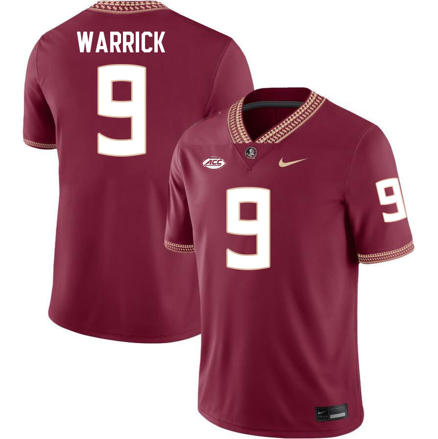 #9 Peter Warrick Florida State Seminoles Jerseys Football Stitched-Maroon